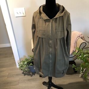 NWOT  Army Green Hooded Coat Size L